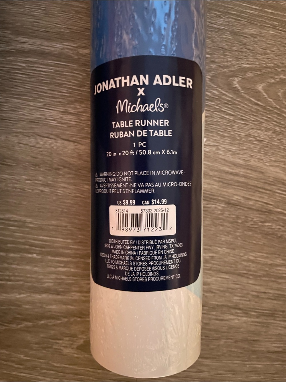 NWT Jonathan Adler’s Ivory Table Runner from 20” X 20FT